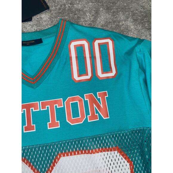Louis Vuitton SS22 Hockey Jersey Tee Menthe Mint Green Logo T-Shirt Large L - Picture 8 of 16